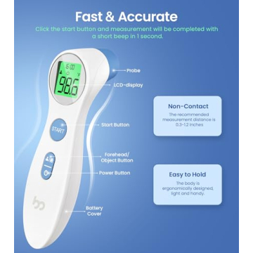 Fast Accurate Touchless Forehead Thermometer for All Ages