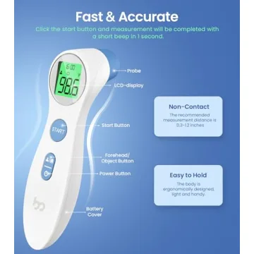 Fast Accurate Touchless Forehead Thermometer for All Ages