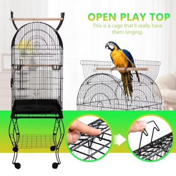 Luxurious SUPER DEAL Rolling Bird Cage for Happy Birds