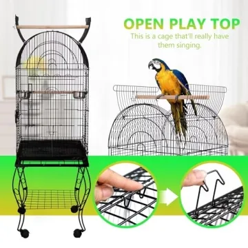 Luxurious SUPER DEAL Rolling Bird Cage for Happy Birds