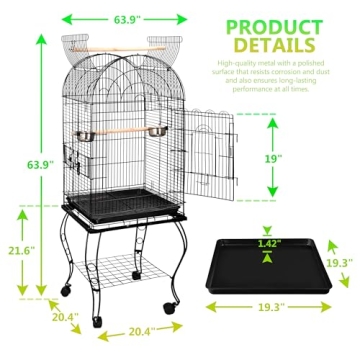 Luxurious SUPER DEAL Rolling Bird Cage for Happy Birds