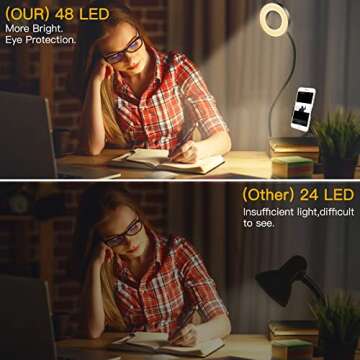 Clip On Ring Light with Phone Holder & Adjustable Brightness