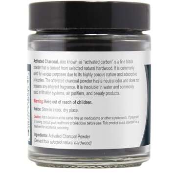Viva Doria Activated Charcoal Powder, Hardwood Derived, Food Grade, 1.2 Oz Glass Jar