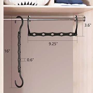 AMKUFO 6 Pack-Closet-Organizers-and-Storage, Magic-Hangers-Space-Saving-for-Clothes, Closer-Organizer-for-Closet-Organization, Space-Saver-Hanger-Organizer-for-Multipurpose, Dorm-Room-Essentials