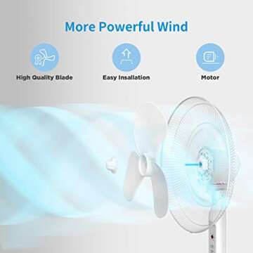 PELONIS 16-Inch 3-Speed Oscillating Pedestal Fan