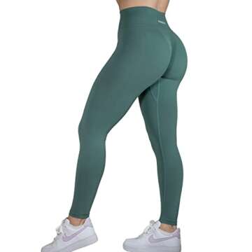 AUROLA Dream Collection Workout Leggings for Women High Waist Seamless Scrunch Athletic Running Gym Fitness Active Pants Sagebrush Green XS
