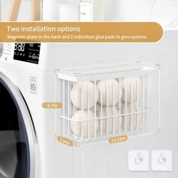 Moryimi Magnetic Dryer Ball Holder for Laundry Room Organization and Storage, Magnetic Lint Bin for Laundry Room, Iron Dryer Ball Container for Laundry Room Storage (No Balls)