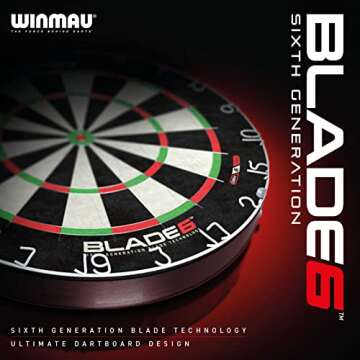 WINMAU Darts Blade 6 Professional Bristle Dartboard with Official Tournament Specifications | Endorsed by The PDC
