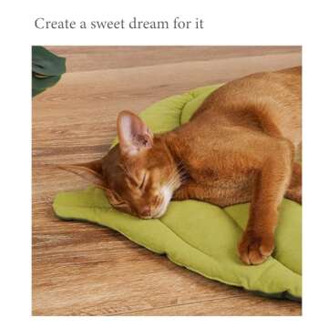 FLOWERFACEDFOX Pet Mat for Dog Cat, Double-Sided Leaves Shaped Pet Mats Soft Cotton,Leaves Shaped Pet House Kennel Washable Dog Mattress for Small, Medium, Large and Extra Large Dogs (A)
