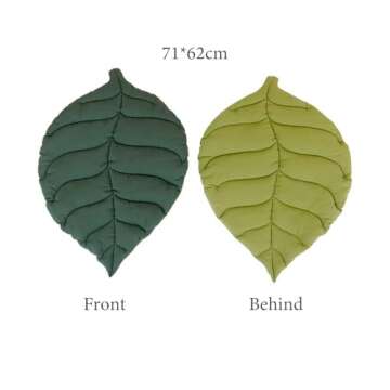 FLOWERFACEDFOX Pet Mat for Dog Cat, Double-Sided Leaves Shaped Pet Mats Soft Cotton,Leaves Shaped Pet House Kennel Washable Dog Mattress for Small, Medium, Large and Extra Large Dogs (A)