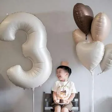 40 Inch Sand Number Balloon for 1st Birthday Party Decorations