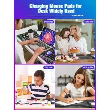 XXL Mouse Pad with Phone Holder, RGB Desk Mat with 15W Fast Charging, LED Large Gaming Mouse Pad with 11 Lights Colors, Long Mouse Pads for Desk, Waterproof Non-Slip Desk Pad for Gamer Esports Pros