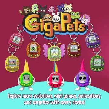 Giga Pets Bit Bunnies Interactive Digital Pet Toy, Upgraded Collector’s Edition Virtual Pets for Kids, 600+ Animations, 90’s Gaming, Boys, Girls Toys