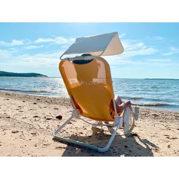 SUNFLOW Beach Chair Bundle with Sun Shade and Drink Holder
