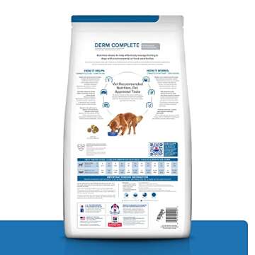 Hill's Prescription Diet Derm Complete Skin & Food Sensitivities Dry Dog Food, Rice & Egg Recipe, Veterinary Diet, 24 lb. Bag