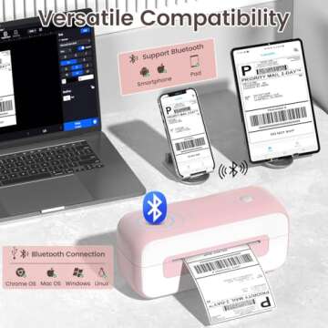Phomemo Bluetooth Thermal Shipping Label Printer, 2025 Upgrade 4x6 Desktop Thermal Label Printer for...