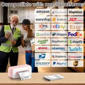 Phomemo Bluetooth Thermal Shipping Label Printer, 2025 Upgrade 4x6 Desktop Thermal Label Printer for Shipping Packages/Small Business/Office/Home, for Amazon, Ebay, Shopify, Etsy, UPS, FedEx - Pink