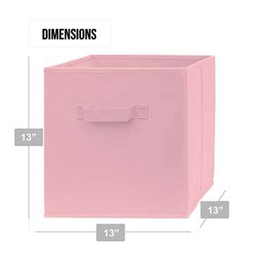 Pomatree 13x13x13 Inch Storage Cubes - 6 Pack - Fun Colored Large Storage Bins | Dual Handles | Fold...