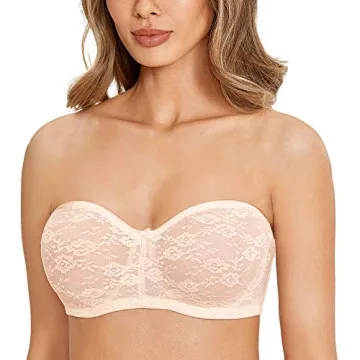 DOBREVA Women's No Padding Strapless Lace Bra 38B