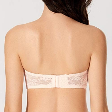 DOBREVA Women's No Padding Strapless Lace Bra 38B