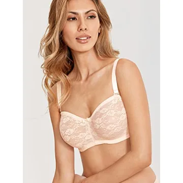 DOBREVA Women's No Padding Strapless Lace Bra 38B