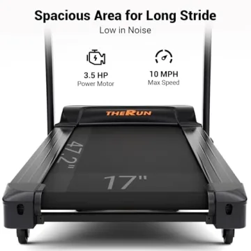THERUN Incline Treadmill with Compact Design and App Support