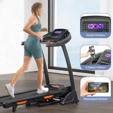 THERUN Incline Treadmill with Compact Design and App Support