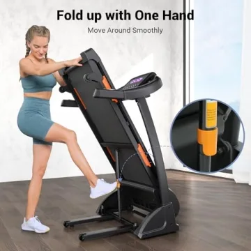 THERUN Incline Treadmill with Compact Design and App Support