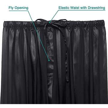 Mens Silk Satin Pajamas Set Sleepwear Loungewear Black L