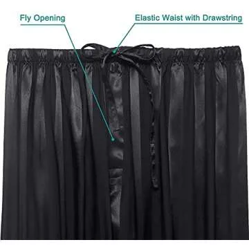 Mens Silk Satin Pajamas Set Sleepwear Loungewear Black L