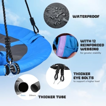 Trekassy 40 Inch Saucer Swing for Kids and Adults