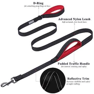 VIVAGLORY Traffic Handle Dog Leash - Durable & Reflective