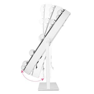 CITYMODA Large Vanity Mirror with Lights, Hollywood Lighted Makeup Mirror with 18 Dimmable LED Bulbs for Dressing Room & Bedroom,Tabletop Touch Control Screen with USB Charger Color Change