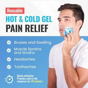 ICEWRAPS 3"x3" Small Gel Ice Packs - Reusable Hot & Cold Therapy Packs