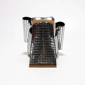 Cape Robbin Bow Metallic Heels for Women - Bow High Heels for Women - Disco Shoes Women - Chunky Block Heels with Bow Tie & Square Open Toe Discoball