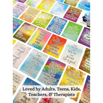 Positive Affirmation Cards - 54 Affirmations, 150+ Inspirational Questions - Beautifully designed wi...