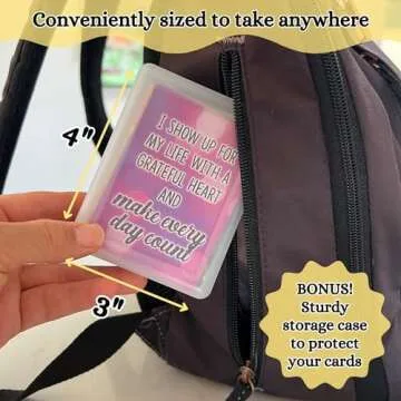 Positive Affirmation Cards - 54 Affirmations, 150+ Inspirational Questions - Beautifully designed with Storage Case, Daily Self Care Kit & Mindfulness Gift for Kids, Teens, Men & Women