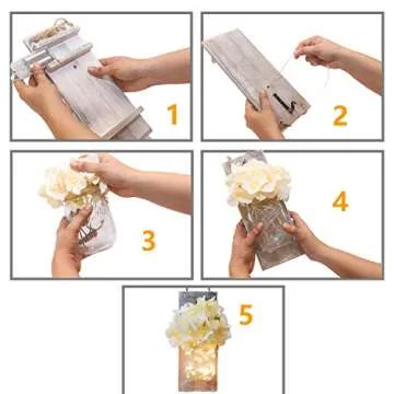 2 Pcs Mason Jar Lights l Premium Mason Jar Sconces with 6 Hours Timer Mason Jars Lights with Silk Hydrangea for Home Décor Perfect as a Gift on Birthday Wedding Anniversary and more