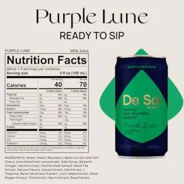De Soi Purple Lune by Katy Perry - Sparkling Beverages, Natural Botanical, Adaptogen Drink, Tart Che...