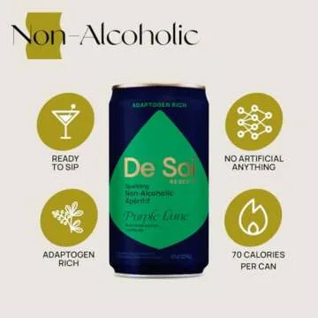 De Soi Purple Lune by Katy Perry - Sparkling Beverages, Natural Botanical, Adaptogen Drink, Tart Cherry, Reishi Mushroom, Lion's Mane, L-Theanine, Vegan, Gluten-Free, Ready to Drink 4-pack cans(8 fl oz)