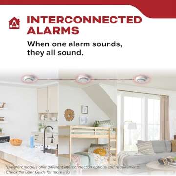 Kidde Smoke Detector with Backup and Interconnect - 4 Pack