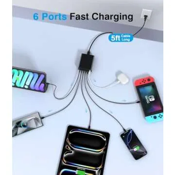 USB C Fast Charger 100W Compact Charging Station Hub