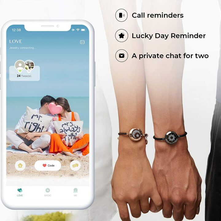 Couples Long Distance Touch Bracelets for Connection