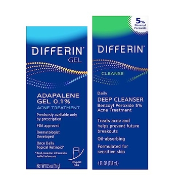 Differin Acne Skin Care Kit – Powerful Retinoid & Cleanser Duo for Clear Skin