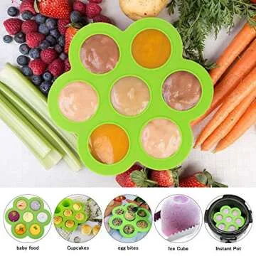 Aiduy 18 pieces Pressure Cooker Accessories Set Compatible with Instant Pot 6,8Qt - 2 Steamer Baskets, Springform Pan, Stackable Egg Steamer Rack, Egg Beater, 2 Silicone Trivet Mats