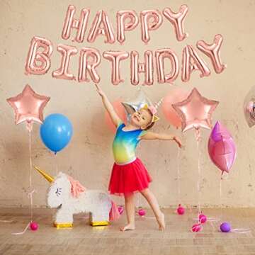 16" Rose Gold Happy Birthday Banner for Perfect Party Decor