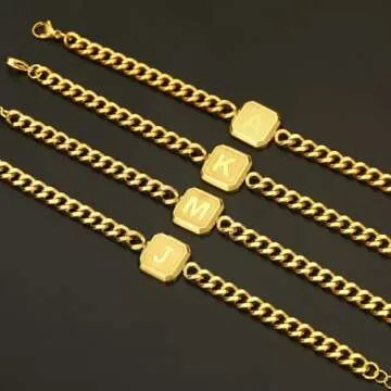 Personalized Gold Initial Bracelet for Men - Stylish Gift