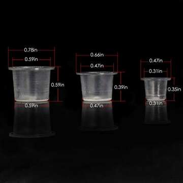 Wormhole 300pcs Tattoo Ink Caps for Tattooing Mixed Tattoo Ink Cups Disposable Pigment Cups #9 Small #13 Medium #16 Large