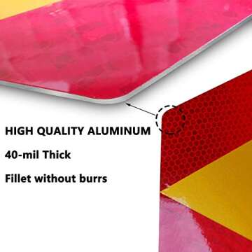 Orange Slow Moving Vehicle Sign for Golf Cart,Triangle Sign,SMV Sign 14"x16"Aluminum Diamond Grade Reflective,Up to 7 Years of Outdoor use