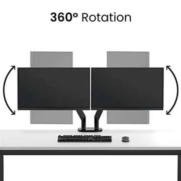 EVEO Premium Dual Monitor Mount 14"-32” Dual Monitor Arm VESA Bracket Adjustable Height Gas Spring Dual Monitor Stand, Screen Full Motion Dual Monitor Arm-Computer Monitor Stand for 2 Screens - Black